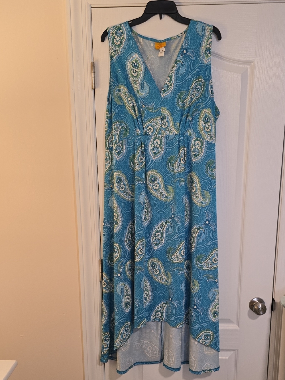 Ruby Rd. Teal Paisley High-Low Maxi Dress